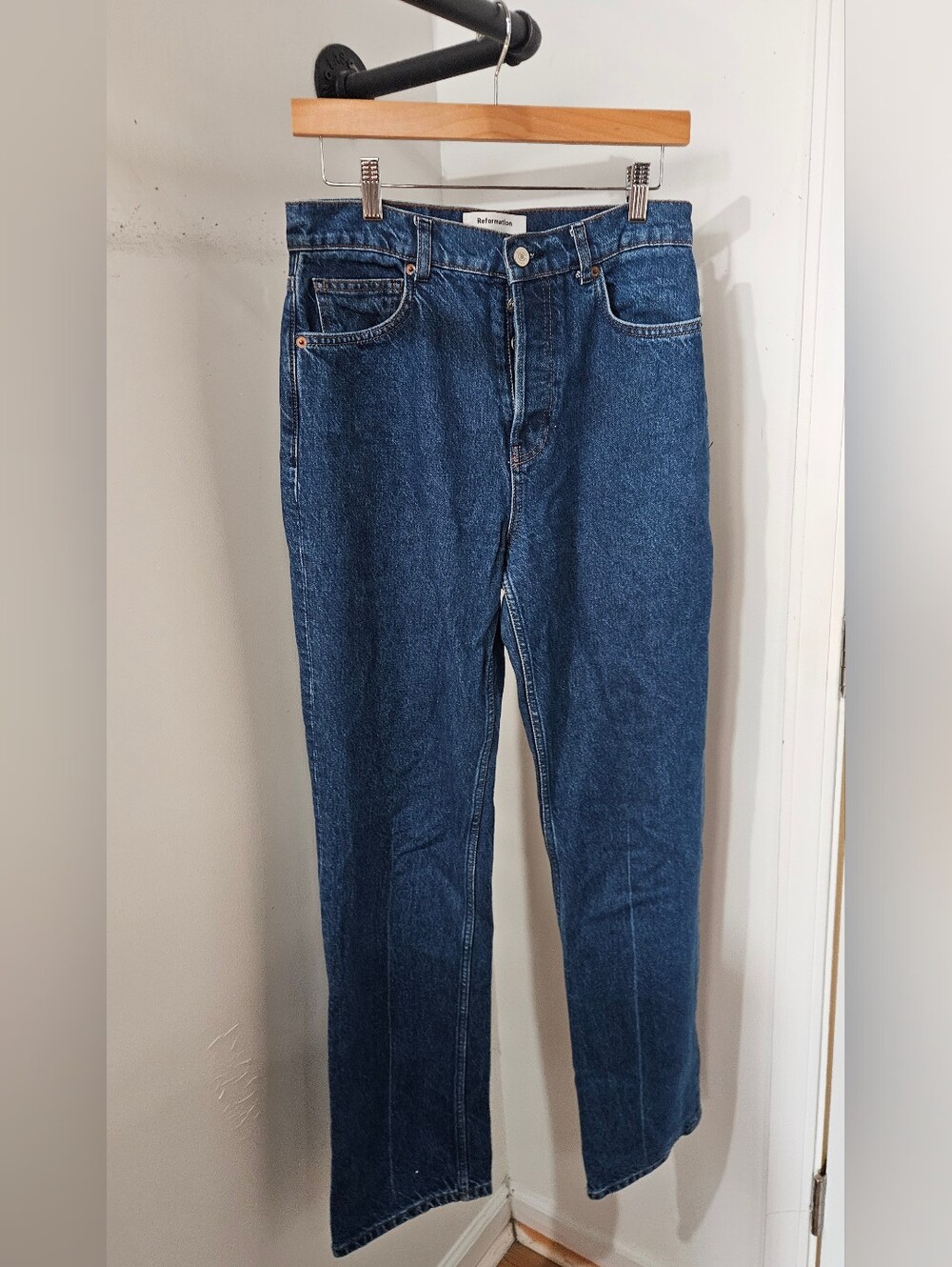 Reformation Cynthia High Rise Straight Long Jeans